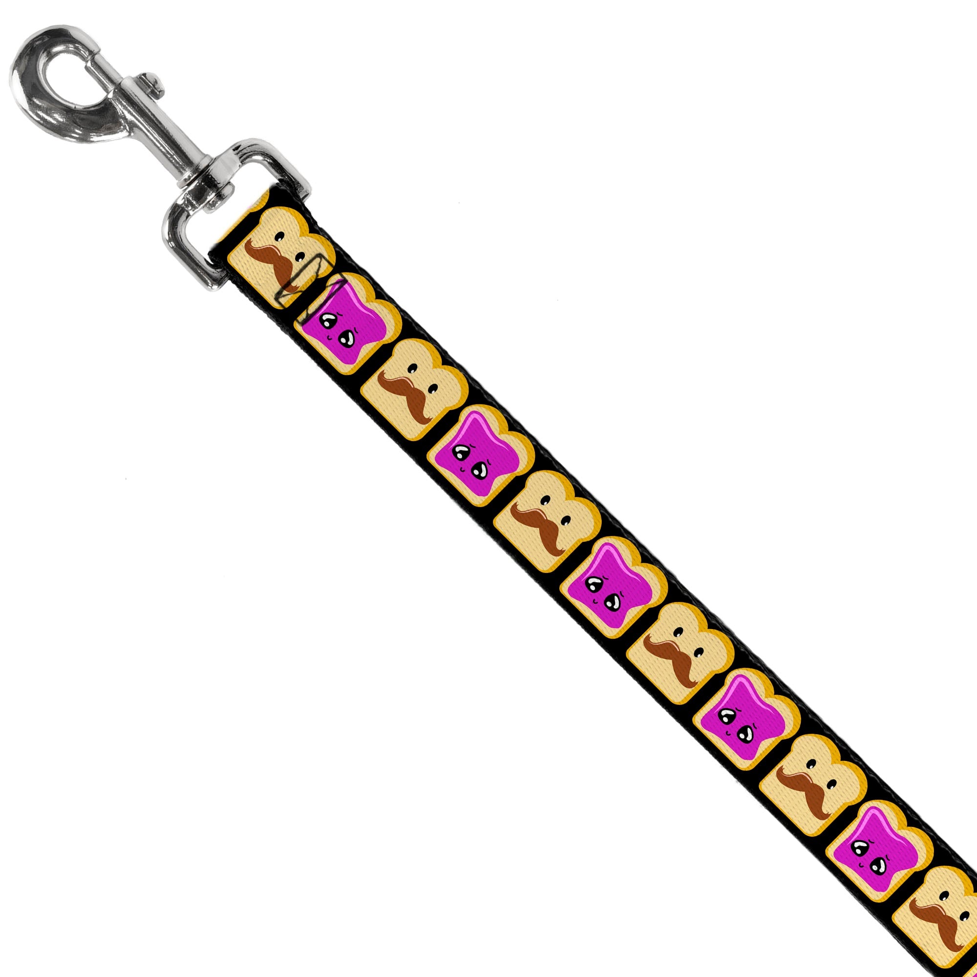 Dog Leash - Peanut Butter w/Mustache & Jelly