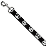 Dog Leash - Panda Bear Cartoon2 Black/White