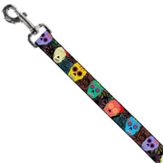 Dog Leash - Painted Sugar Skulls & Flowers Collage