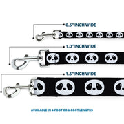 Dog Leash - Panda Face Black/White