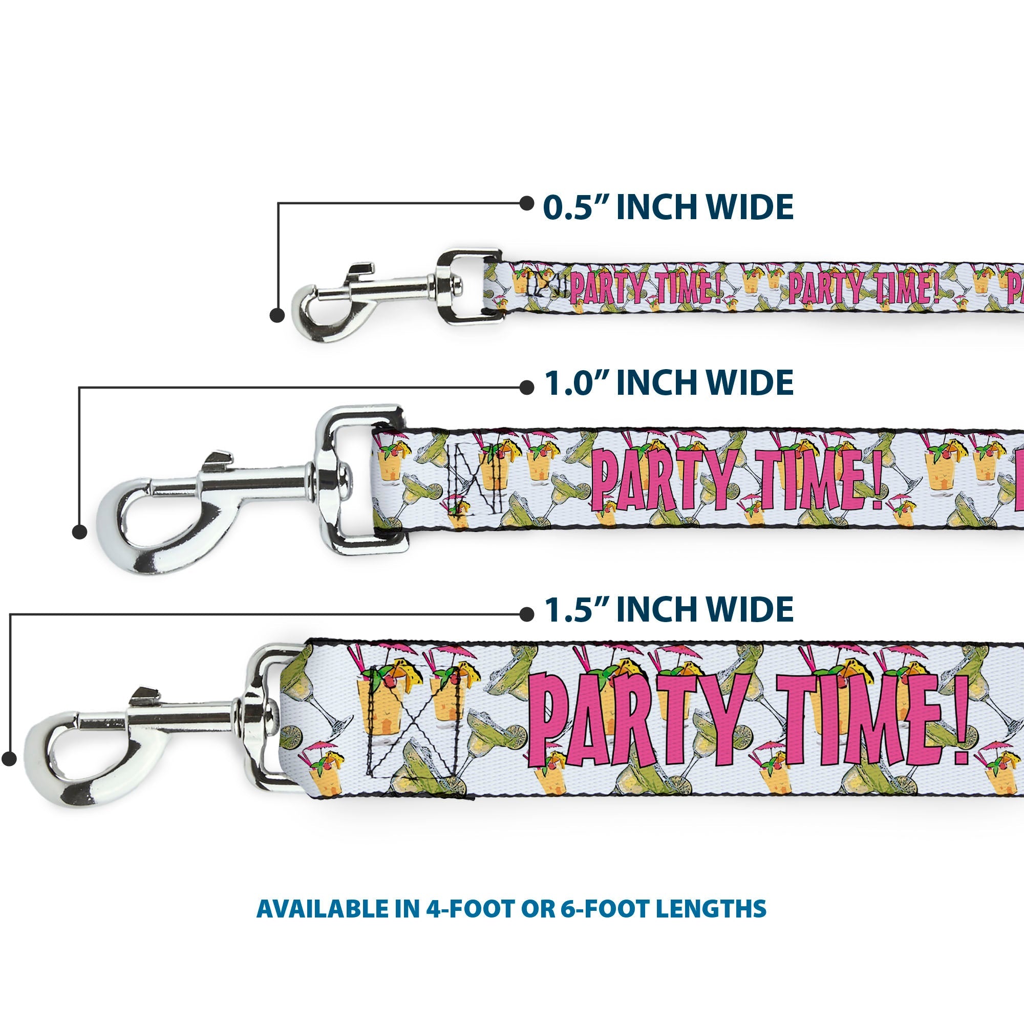 Buckle-Down Dog Leash - PARTY TIME! w/Drinks