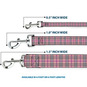 Dog Leash - Plaid Pink