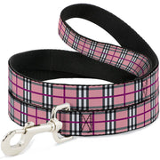 Dog Leash - Plaid Pink