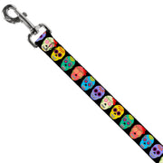 Dog Leash - Painted Sugar Skulls Black/Multi Color