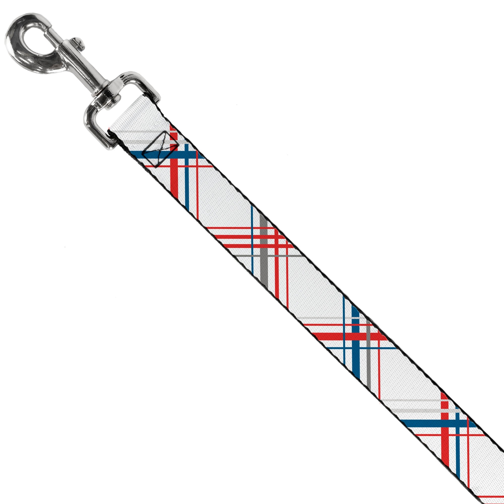Dog Leash - Plaid X White/Red/Turquoise/Gray