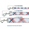 Load image into Gallery viewer, Dog Leash - Plaid X White/Red/Turquoise/Gray
