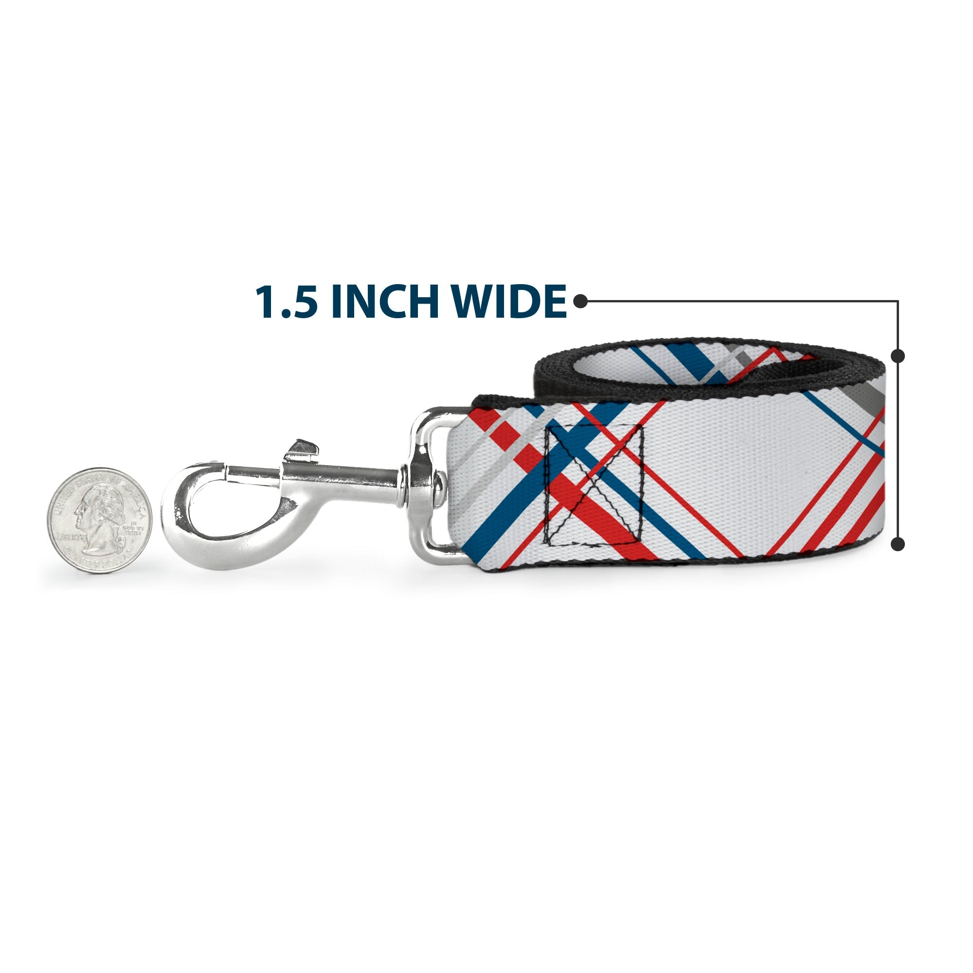 Dog Leash - Plaid X White/Red/Turquoise/Gray