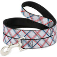 Load image into Gallery viewer, Dog Leash - Plaid X White/Red/Turquoise/Gray
