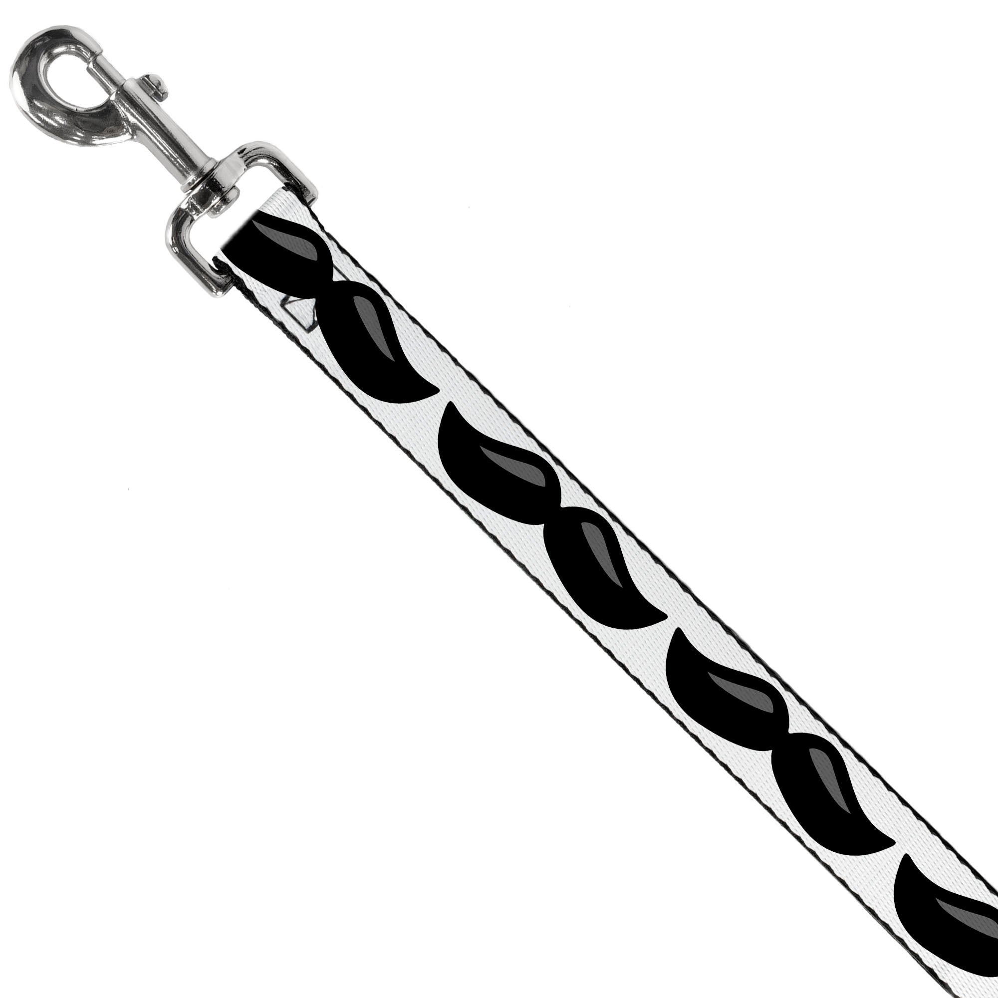 Dog Leash - Plastic Mustache White/Black