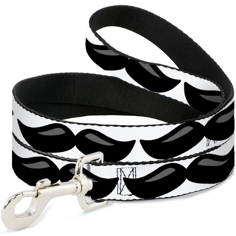 Dog Leash - Plastic Mustache White/Black