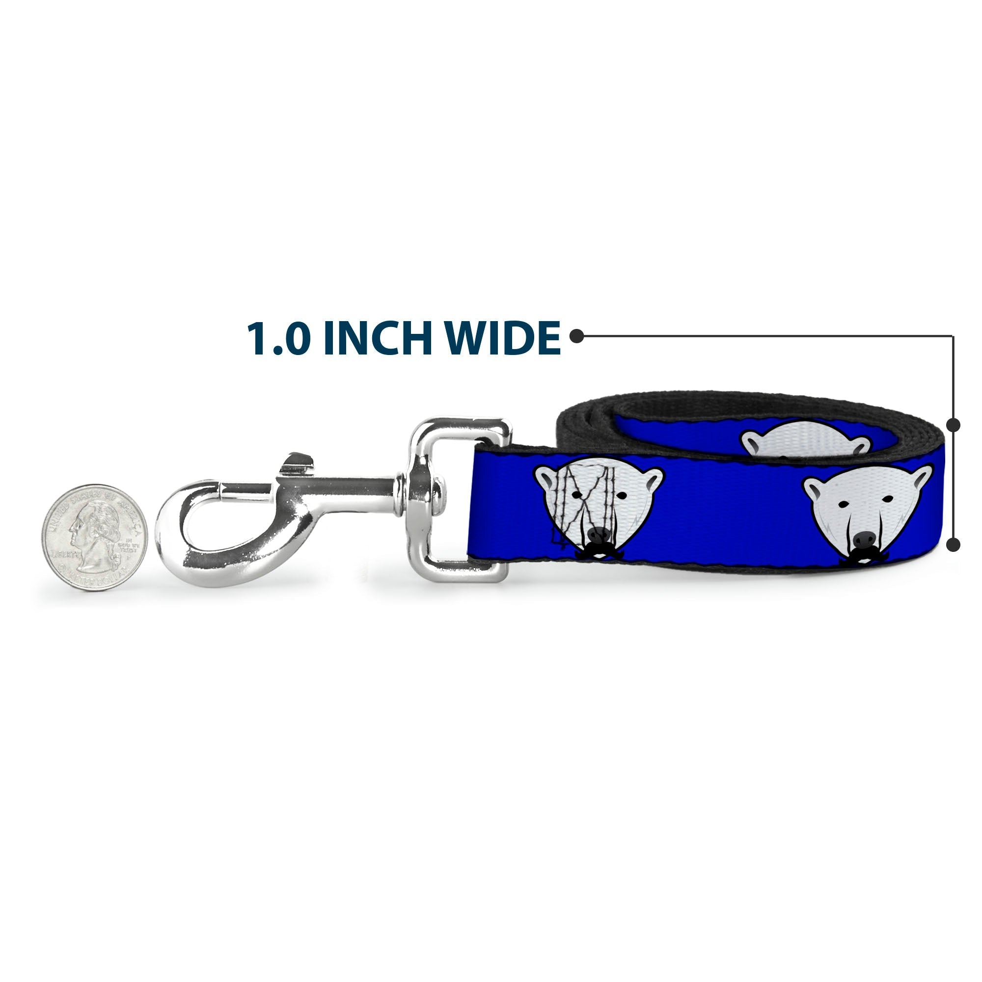 Dog Leash - Polar Bear w/Mustache Royal