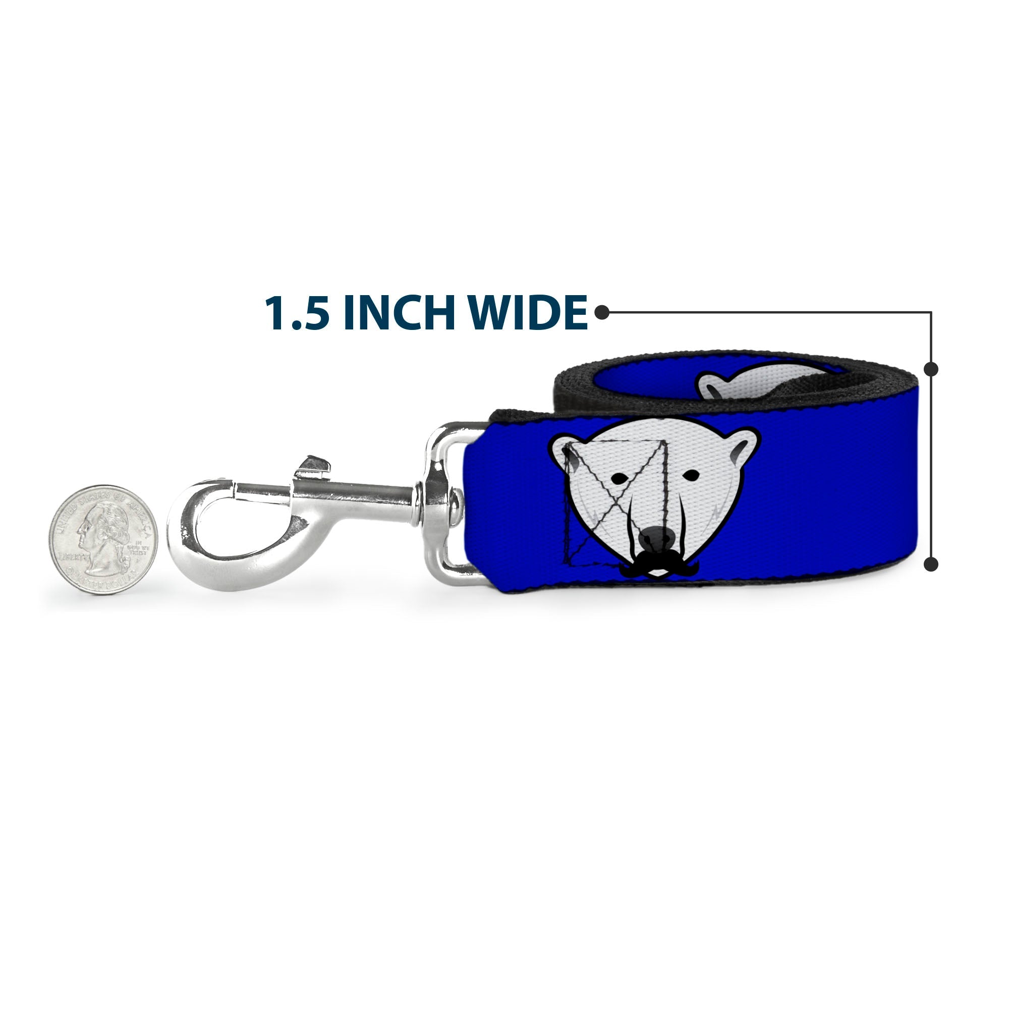 Dog Leash - Polar Bear w/Mustache Royal