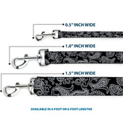 Dog Leash - Paisley2 Black/White
