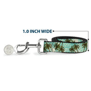 Dog Leash - Palm Trees Swaying Tan/Teal