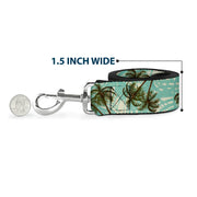 Dog Leash - Palm Trees Swaying Tan/Teal