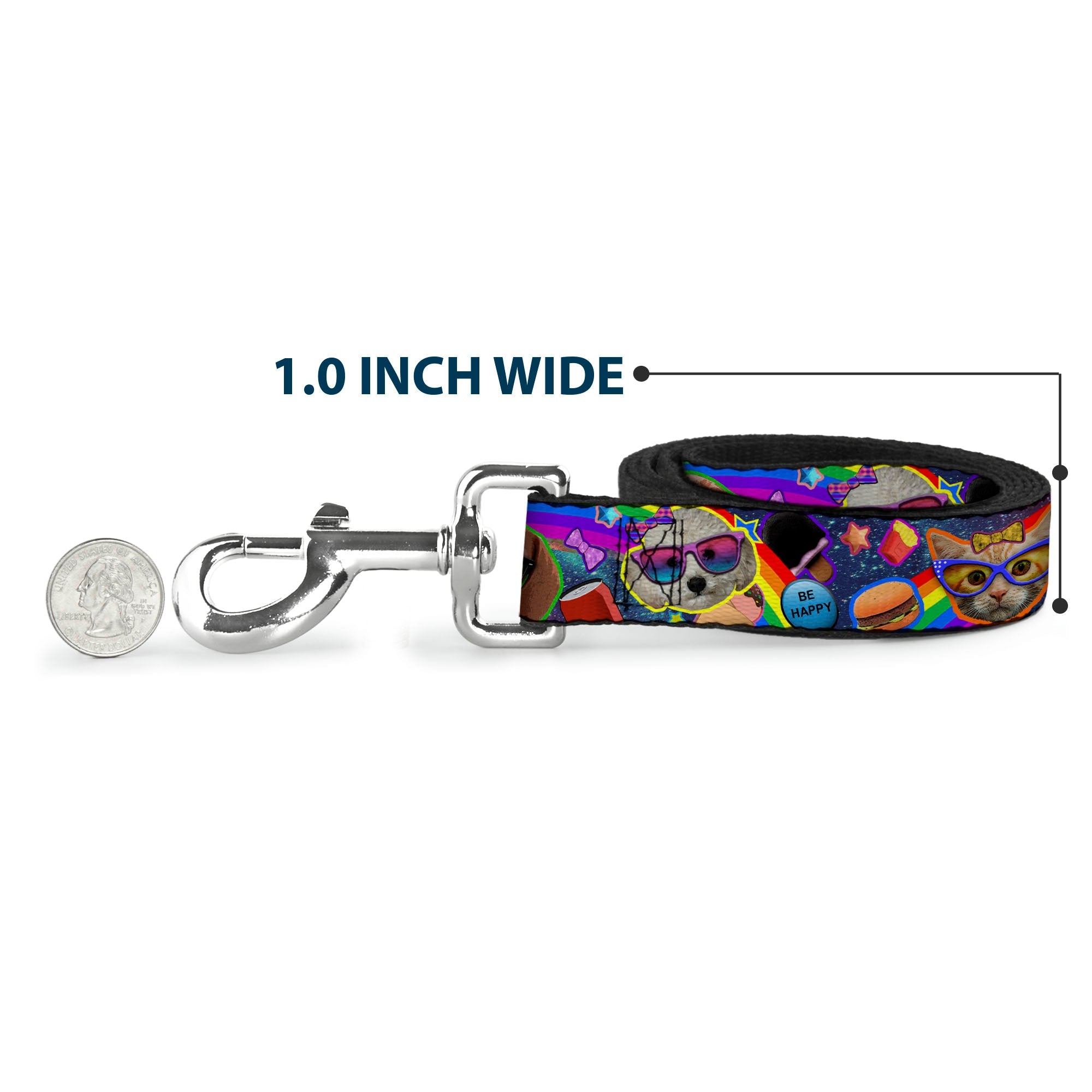 Dog Leash - Pets & Snacks Rainbow Collage