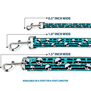 Dog Leash - Multi Panda w/Sunglasses Stripe Turquoise/Black