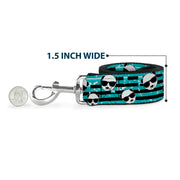 Dog Leash - Multi Panda w/Sunglasses Stripe Turquoise/Black