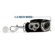 Dog Leash - Panda Bear Sugar Skull Black/White