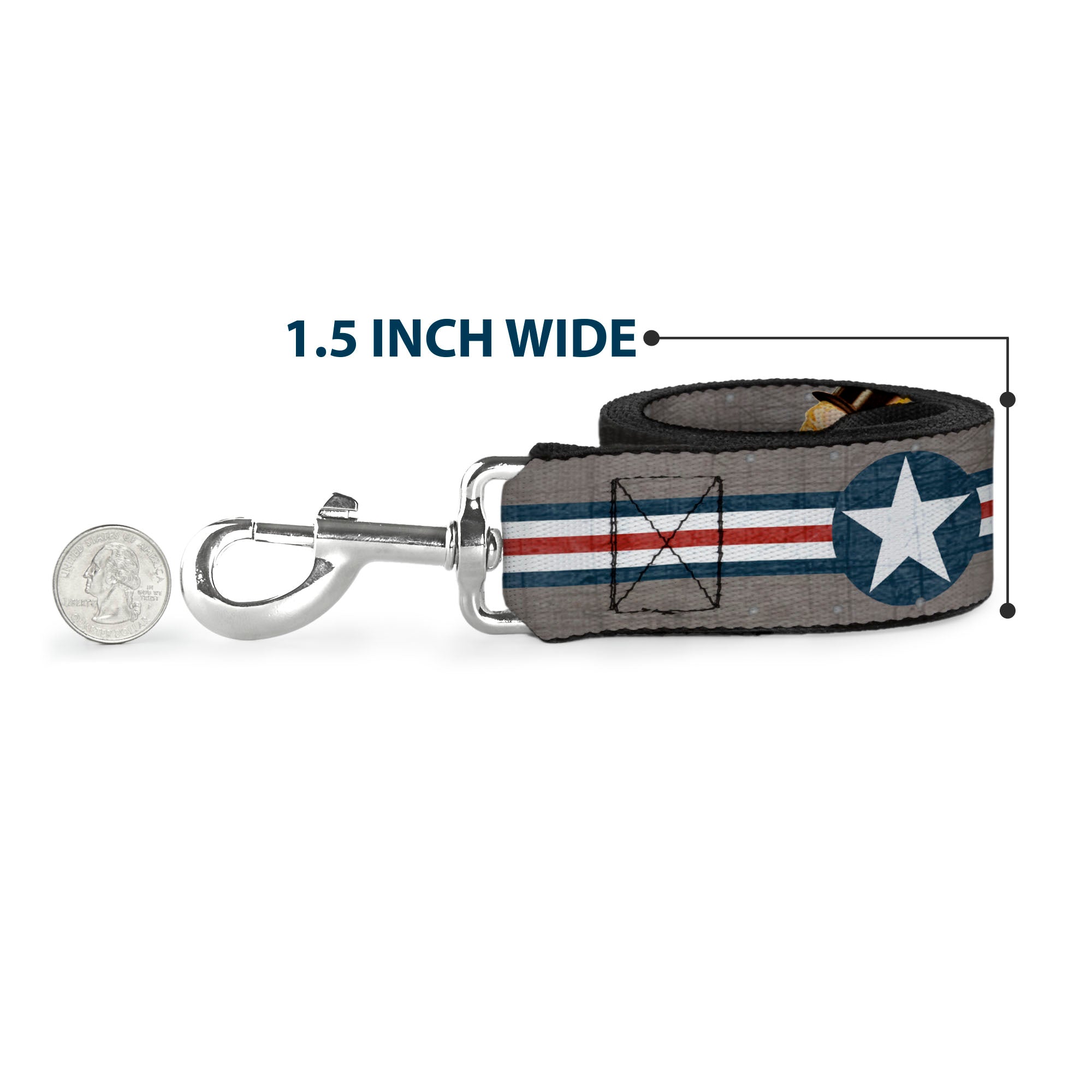 Dog Leash - Pin Up Girl Poses Star & Stripes Gray/Blue/White/Red