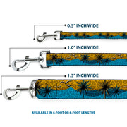 Dog Leash - Palm Trees & Gulls Leopard Brown/Blue