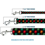 Dog Leash - Palm Trees Black/Multi Color