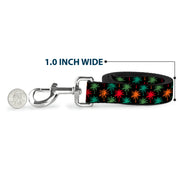 Dog Leash - Palm Trees Black/Multi Color
