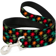 Dog Leash - Palm Trees Black/Multi Color