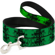 Dog Leash - Palm Trees Greens/Black