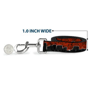 Dog Leash - Portland Vivid Skyline Red Roses/Black