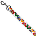 Load image into Gallery viewer, Dog Leash - Psychedelic Daisies CLOSE-UP White/Multi Color
