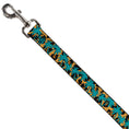 Load image into Gallery viewer, Dog Leash - Palm Tree Silhouette Leopard Brown/Turquoise
