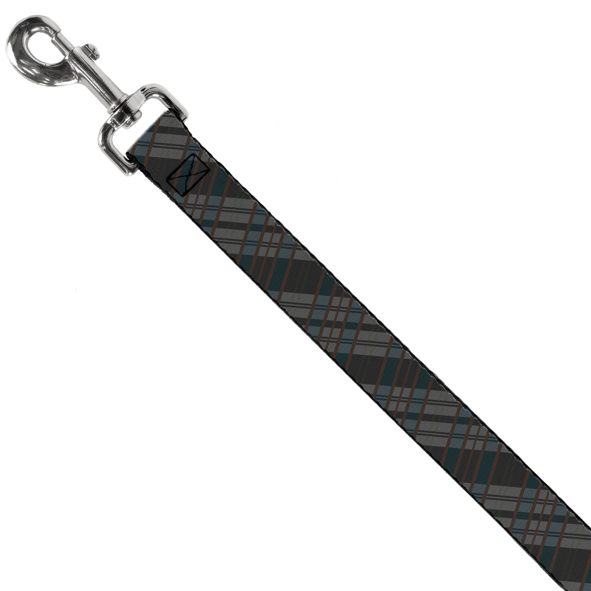Dog Leash - Plaid Gray/Black/Brown