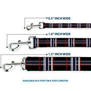 Dog Leash - Plaid Black/Red/White/Blue
