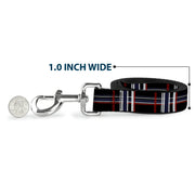 Dog Leash - Plaid Black/Red/White/Blue