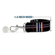 Dog Leash - Plaid Black/Red/White/Blue