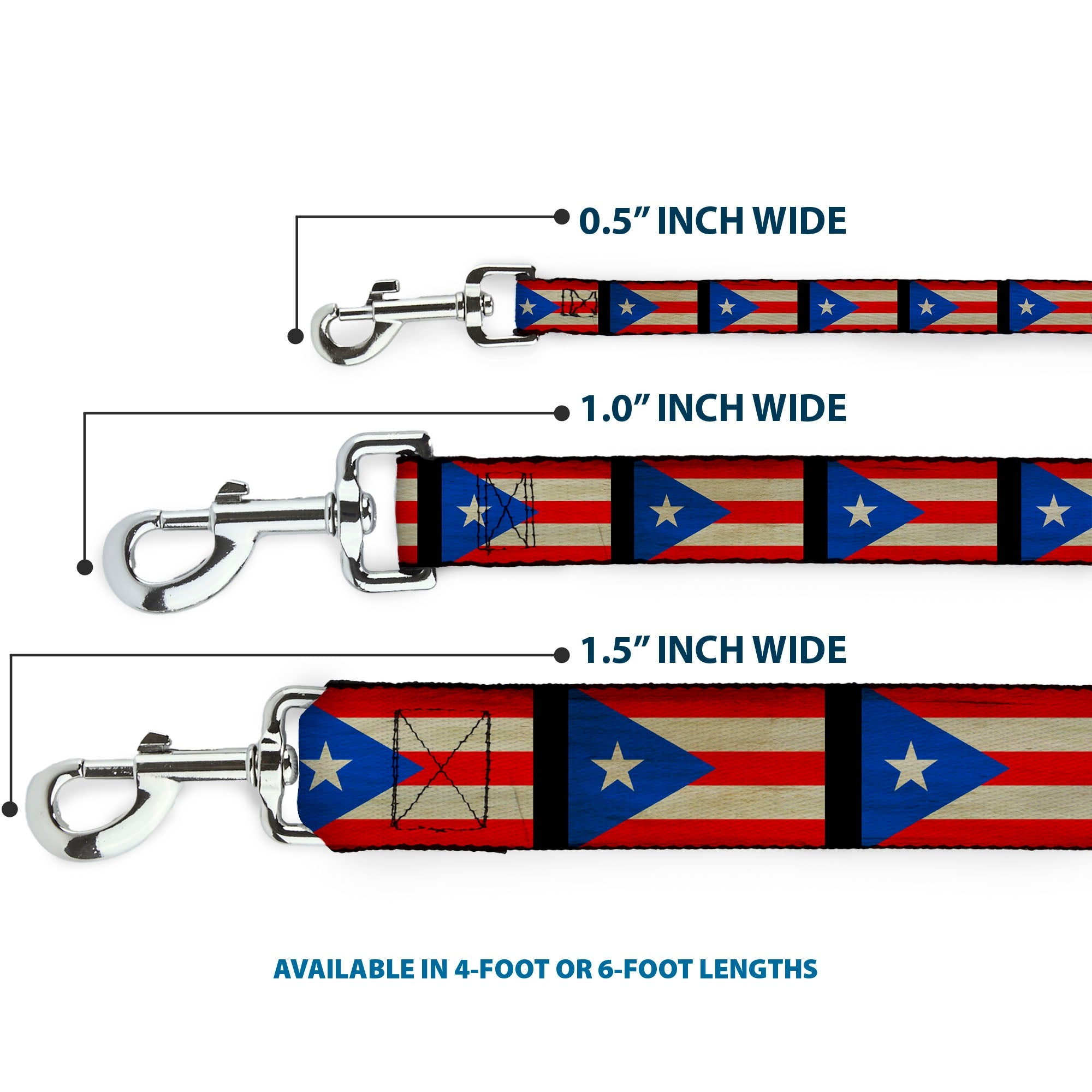 Dog Leash - Puerto Rico Flag Weathered