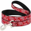 Load image into Gallery viewer, Dog Leash - Paisley Red/White
