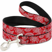 Dog Leash - Paisley Red/White