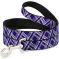 Load image into Gallery viewer, Dog Leash - Plaid X3 Purple/Gray/White
