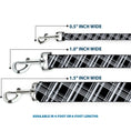 Load image into Gallery viewer, Dog Leash - Plaid X2 Black/Grays/White
