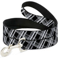 Load image into Gallery viewer, Dog Leash - Plaid X2 Black/Grays/White
