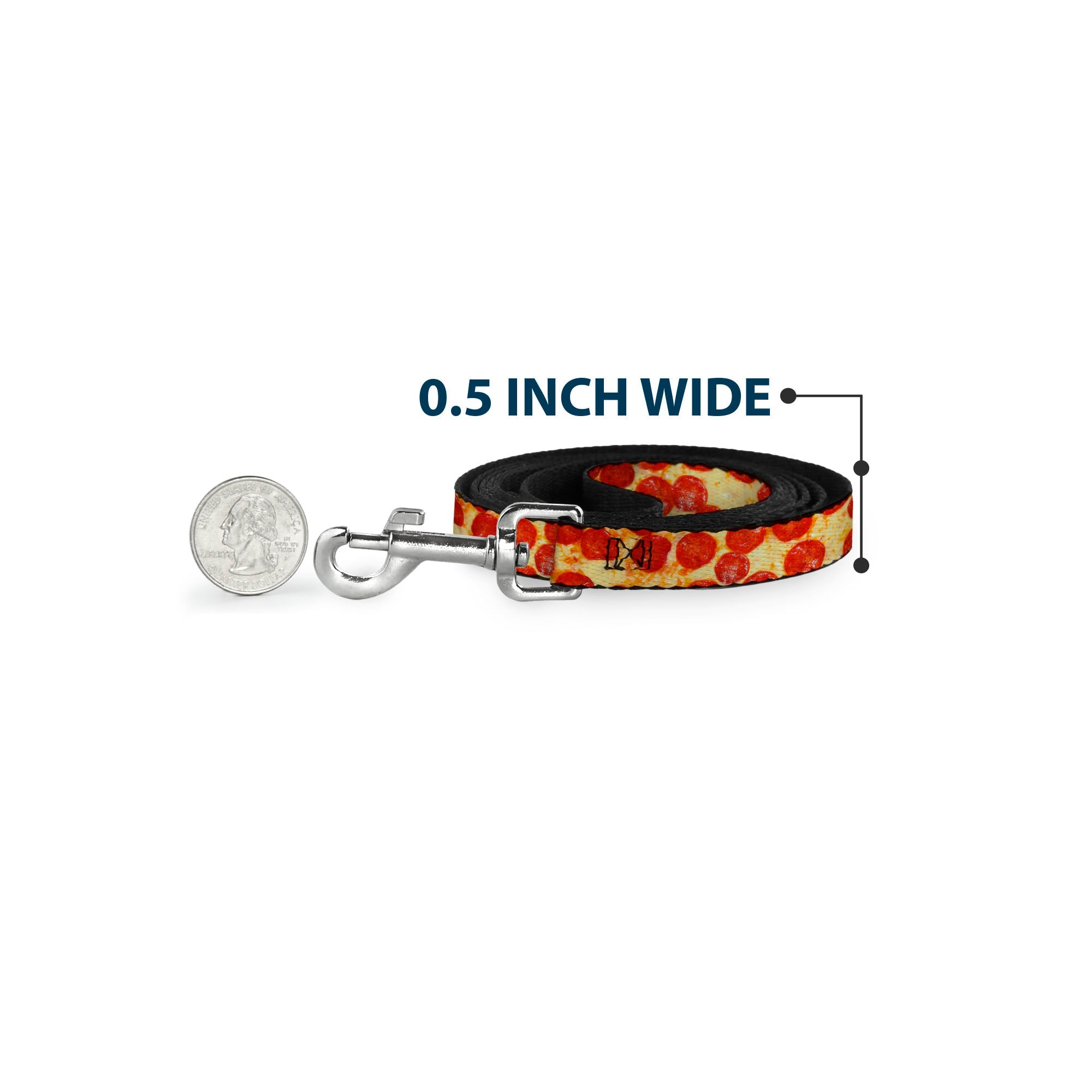 Dog Leash - Pepperoni Pizza Vivid