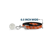 Dog Leash - Plaid X4 Oranges/White