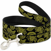 Dog Leash - Paisley Black/Neon Yellow