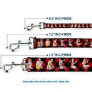 Dog Leash - Pin Up Girl Poses Buffalo Plaid Blocks Black/Red