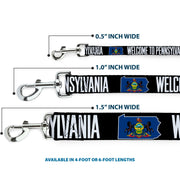 Dog Leash - Pennsylvania Flag Silhouette WELCOME TO PENNSYLVANIA