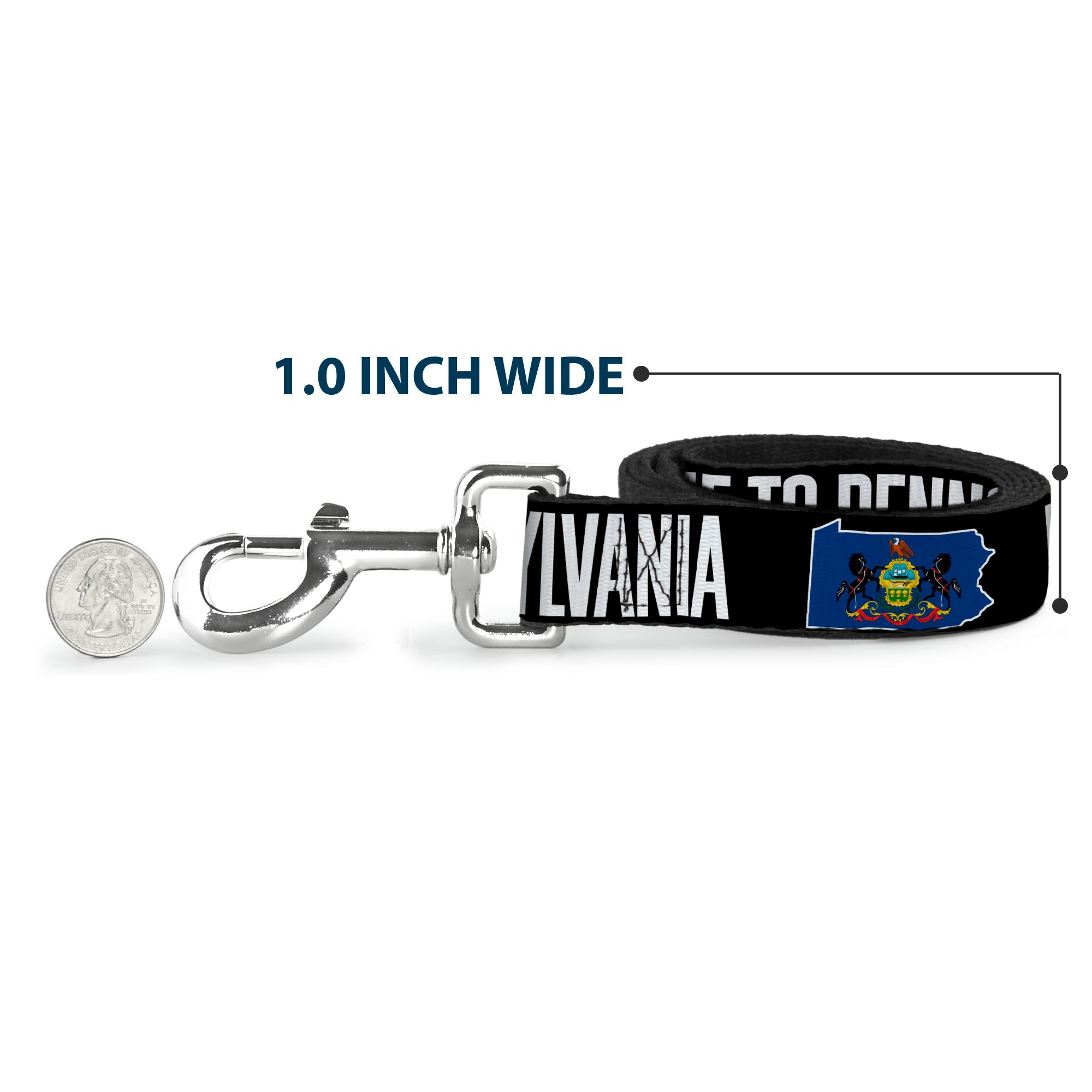 Dog Leash - Pennsylvania Flag Silhouette WELCOME TO PENNSYLVANIA
