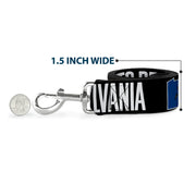 Dog Leash - Pennsylvania Flag Silhouette WELCOME TO PENNSYLVANIA