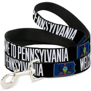 Dog Leash - Pennsylvania Flag Silhouette WELCOME TO PENNSYLVANIA